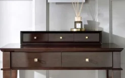 Casa Padrino Luxus Neoklassik Schminktisch mit 5 Schubladen Braun / Gold 100 x 50 x H. 81 cm - Art Deco Möbel