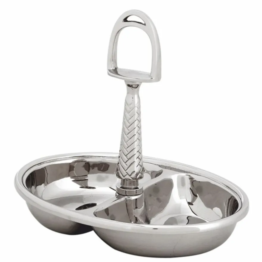 Casa Padrino Luxus Nussschale / Servierschale mit Tragegriff Silber H. 20 cm - Gastronomie Accessoires