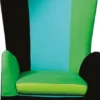 Casa Padrino Luxus Ohrensessel Schwarz / Türkis / Grün 80 x 79 x H. 131 cm - Designer Wohnzimmermöbel