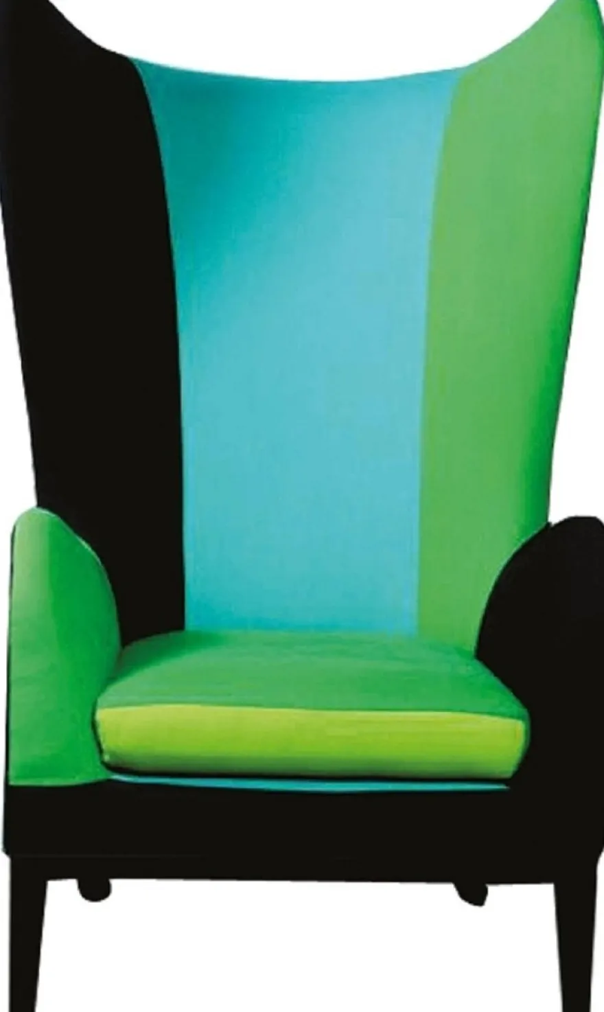 Casa Padrino Luxus Ohrensessel Schwarz / Türkis / Grün 80 x 79 x H. 131 cm - Designer Wohnzimmermöbel