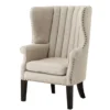 Casa Padrino Luxus Ohrensessel Elegance Chesterfield Leinen Oxford Natural 78 x 84 x 110 cm