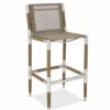 Casa Padrino Luxus Outdoor Barstuhl Braun / Silber H. 104,5 cm - Luxus Outdoor Bar Möbel