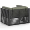 Casa Padrino Luxus Outdoor Garten Sessel Grün / Schwarz 100 cm - Hotel & Garten Möbel
