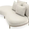 Casa Padrino Luxus Outdoor Garten Sofa Rechte Seite Weißgrau / Sandfarben 220 cm - Luxus Garten Möbel