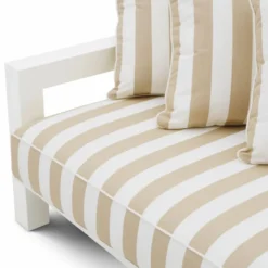 Casa Padrino Luxus Outdoor Garten Sofa Matt Weiß / Beige 273,5 cm - Luxus Garten Möbel