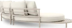 Casa Padrino Luxus Outdoor Garten Sofa Weißgrau / Sandfarben 330 cm - Luxus Garten Möbel