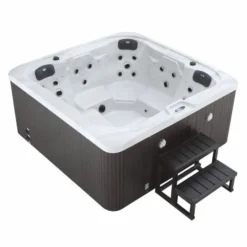 Casa Padrino Luxus Outdoor Jacuzzi Weiß / Schwarz 201 cm - Garten Whirlpool