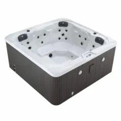 Casa Padrino Luxus Outdoor Jacuzzi Weiß / Schwarz 201 cm - Garten Whirlpool