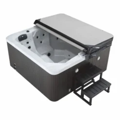 Casa Padrino Luxus Outdoor Jacuzzi Weiß / Schwarz 201 cm - Garten Whirlpool