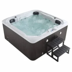Casa Padrino Luxus Outdoor Jacuzzi Weiß / Schwarz 201 cm - Garten Whirlpool