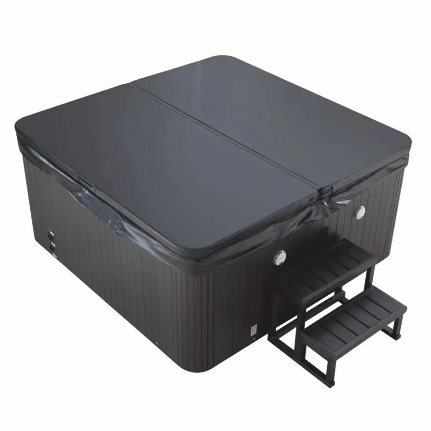 Casa Padrino Luxus Outdoor Jacuzzi Weiß / Schwarz 201 cm - Garten Whirlpool