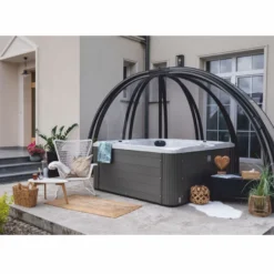 Casa Padrino Luxus Outdoor Jacuzzi Weiß / Schwarz / Grau 175 cm - Garten Whirlpool