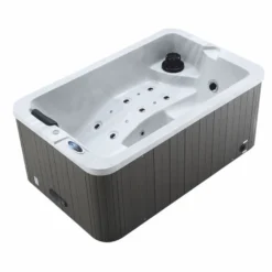 Casa Padrino Luxus Outdoor Jacuzzi Weiß / Schwarz / Grau 175 cm - Garten Whirlpool