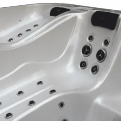 Casa Padrino Luxus Outdoor Jacuzzi Weiß / Schwarz 320 cm - Garten Whirlpool