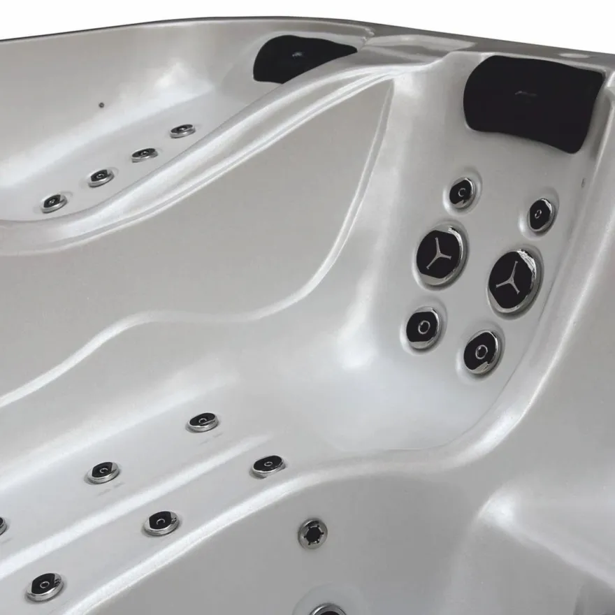 Casa Padrino Luxus Outdoor Jacuzzi Weiß / Schwarz 320 cm - Garten Whirlpool