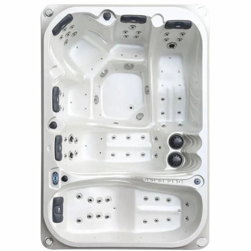Casa Padrino Luxus Outdoor Jacuzzi Weiß / Schwarz 320 cm - Garten Whirlpool