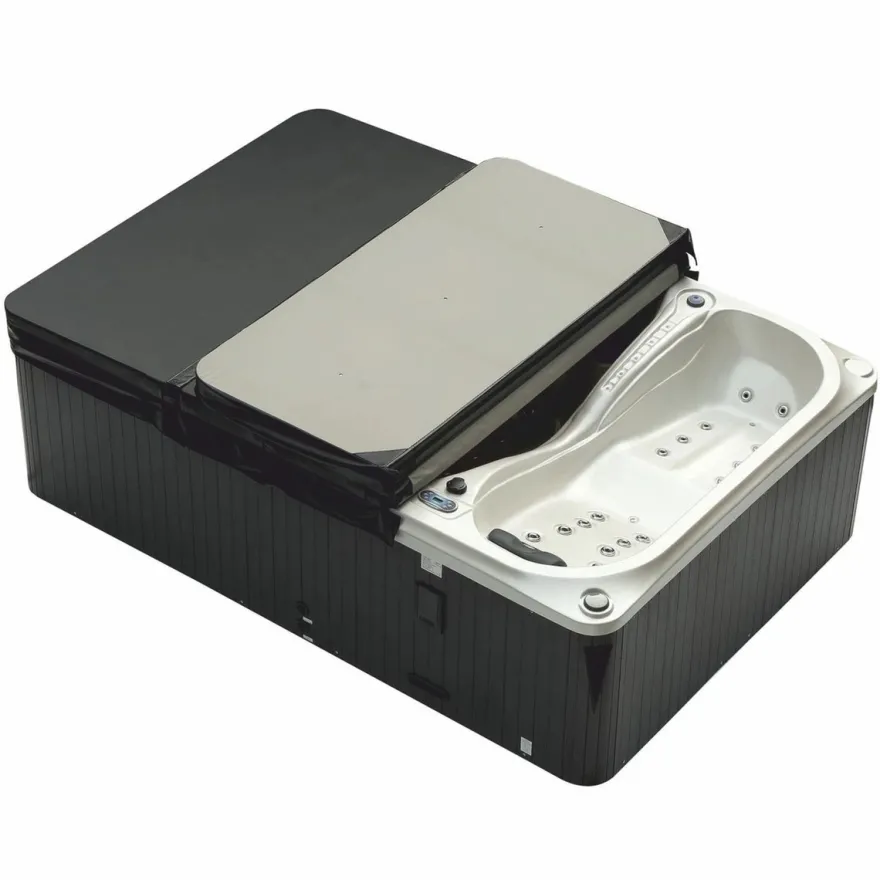 Casa Padrino Luxus Outdoor Jacuzzi Weiß / Schwarz 320 cm - Garten Whirlpool