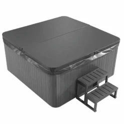 Casa Padrino Luxus Outdoor Jacuzzi Weiß / Schwarz / Grau 200 cm - Garten Whirlpool