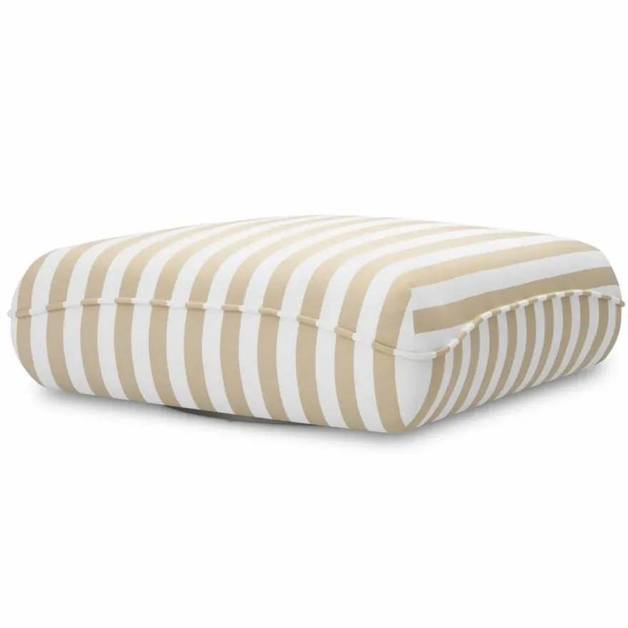 Casa Padrino Luxus Outdoor Sitzsack Weiß / Beige 118 cm - Garten Sitzkissen