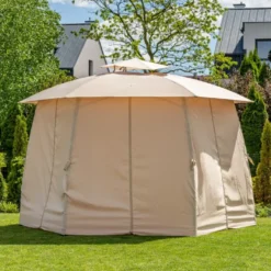 Casa Padrino Luxus Pavillon Beige 360 x H. 270 cm - Garten & Terrassen Möbel