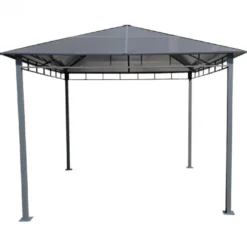 Casa Padrino Luxus Pavillon Grau 300 x H. 260 cm - Garten & Terrassen Möbel