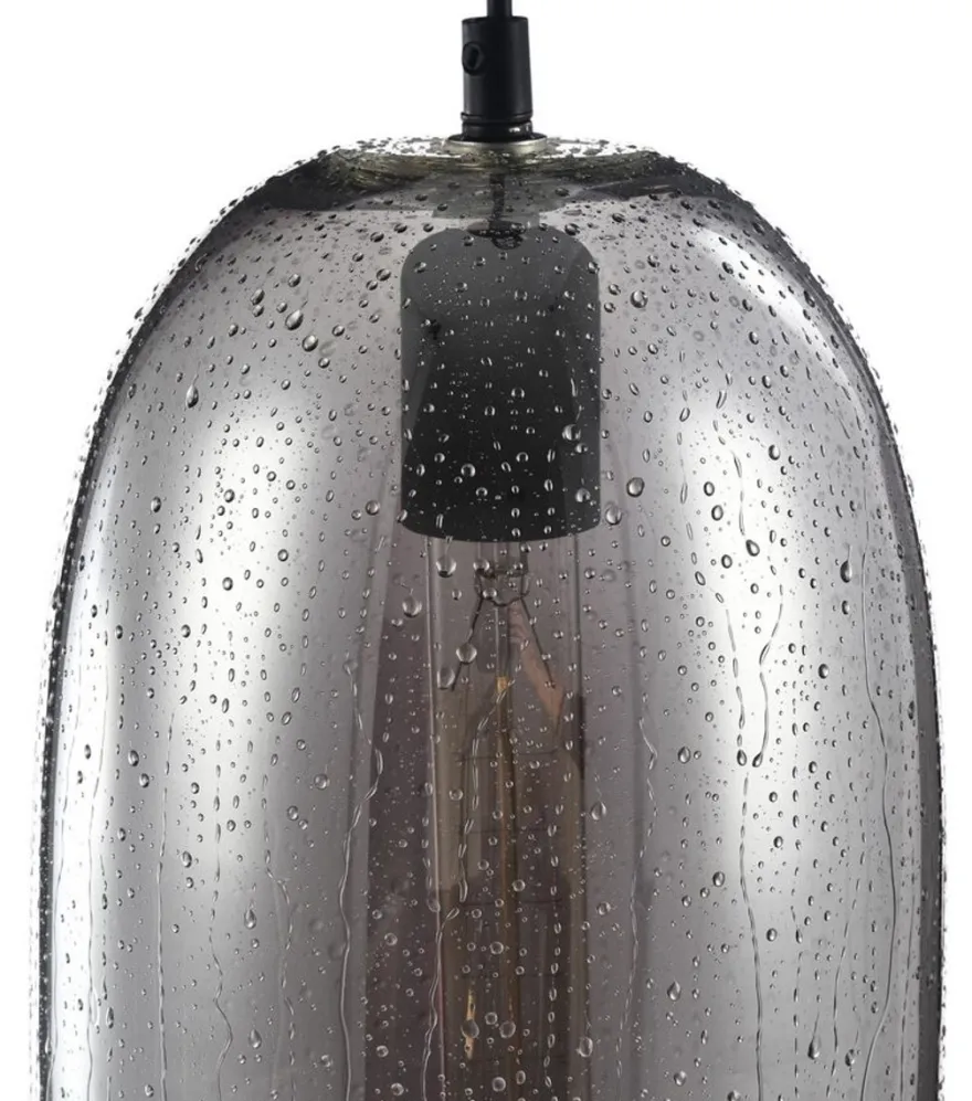 Casa Padrino Luxus Pendelleuchte / Hängeleuchte mit Regen Effekt Ø 17,5 x H. 25 cm - Leuchten & Lüster