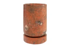 Casa Padrino Luxus Pflanzgefäß Ø 46 x H. 70 cm - Großes rundes Pflanzgefäß und Bodenvase Caliza aus hochwertigem Java Rosso Marmor - Luxus Deko Accessoires