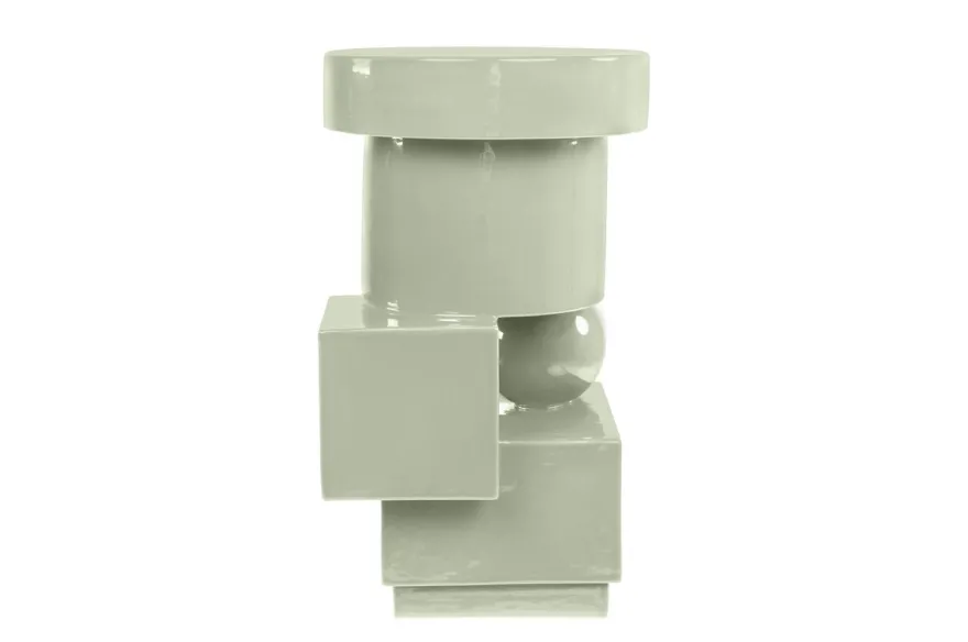 Casa Padrino Luxus Pflanzgefäß Grün 30,5 x 30 x H. 50 cm - Steingut Pflanzgefäß und Beistelltisch im Mint Green Finish - Luxus Deko Accessoires