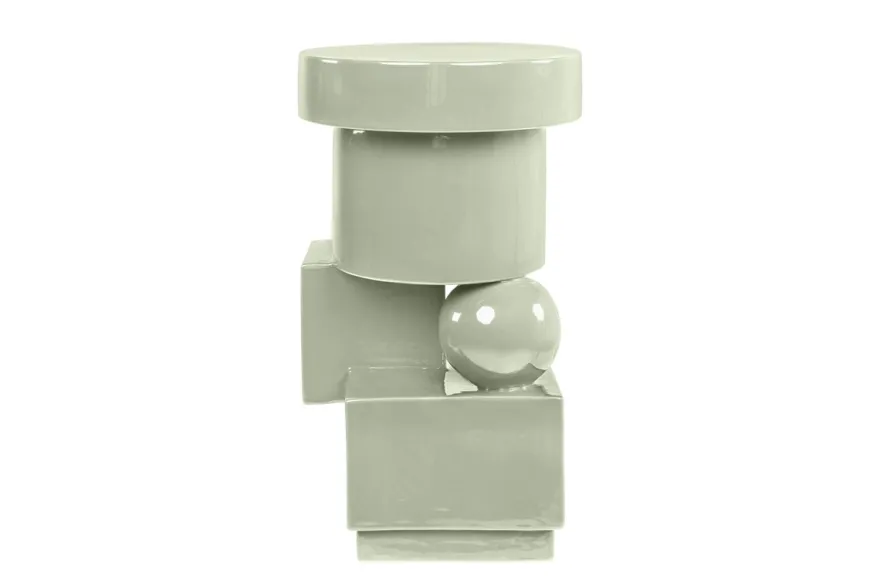 Casa Padrino Luxus Pflanzgefäß Grün 30,5 x 30 x H. 50 cm - Steingut Pflanzgefäß und Beistelltisch im Mint Green Finish - Luxus Deko Accessoires