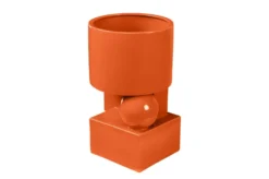 Casa Padrino Luxus Pflanzgefäß Orange 28 x 25 x H. 43,5 cm - Hohes Steingut Pflanzgefäß im Carrot Finish - Luxus Deko Accessoires