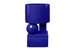 Casa Padrino Luxus Pflanzgefäß Blau 28 x 25 x H. 43,5 cm - Hohes Steingut Pflanzgefäß im Cobalt Blue Finish - Luxus Deko Accessoires