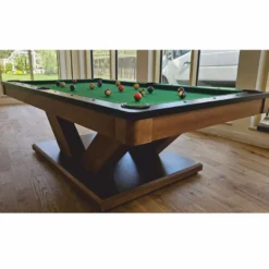 Casa Padrino Luxus Pool Billardtisch / Esstisch 8ft Braun / Schwarz / Grün