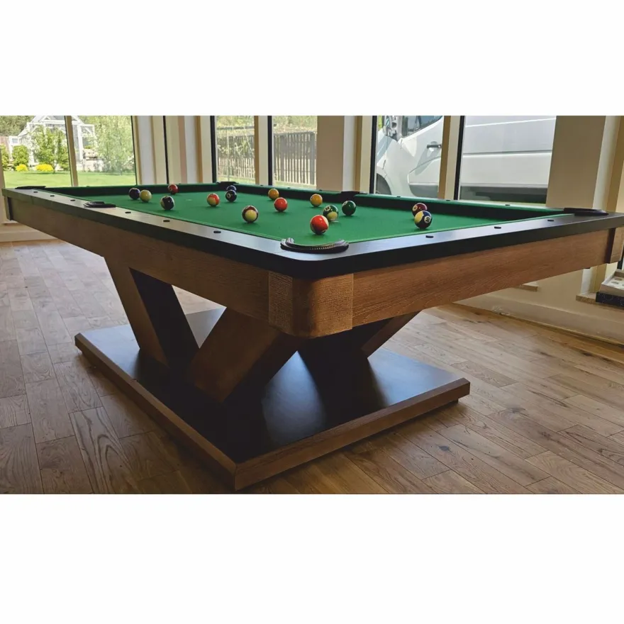Casa Padrino Luxus Pool Billardtisch / Esstisch 8ft Braun / Schwarz / Grün
