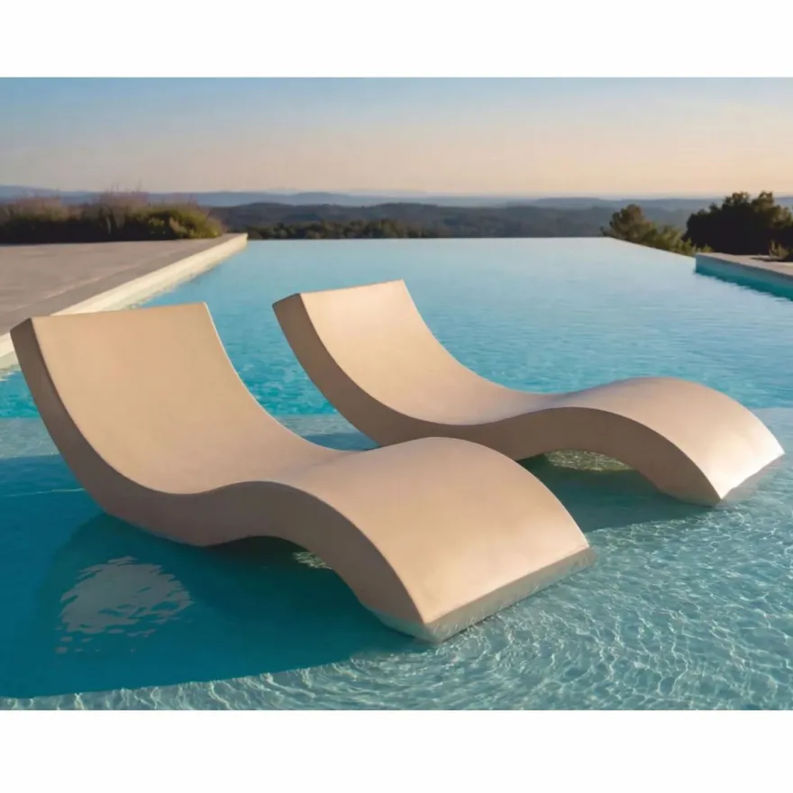 Casa Padrino Luxus Poolliege Matt Beige 180 cm - Hotel & Pool Möbel