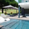Casa Padrino Luxus Poolliege Matt Weiß 180 x 70 x H. 62,5 cm - Wetterfeste Gartenliege - Pool & Hotel Möbel