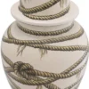 Casa Padrino Luxus Porzellan Vase Beige Ø 31 x H. 67 cm - Runde Blumenvase mit Deckel - Deko Accessoires