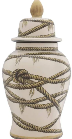 Casa Padrino Luxus Porzellan Vase Beige Ø 31 x H. 67 cm - Runde Blumenvase mit Deckel - Deko Accessoires