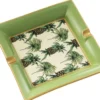 Casa Padrino Luxus Porzellan Aschenbecher Ananas Design Grün / Mehrfarbig 24,5 x 24,5 x H. 4 cm - Wohnzimmer Accessoires