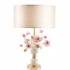 Casa Padrino Luxus Porzellan Tischleuchte Bunt / Gold / Beige H. 75 cm - Made in Italy