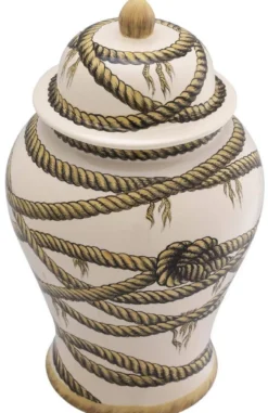 Casa Padrino Luxus Porzellan Vase Beige Ø 23 x H. 43 cm - Runde Blumenvase mit Deckel - Deko Accessoires