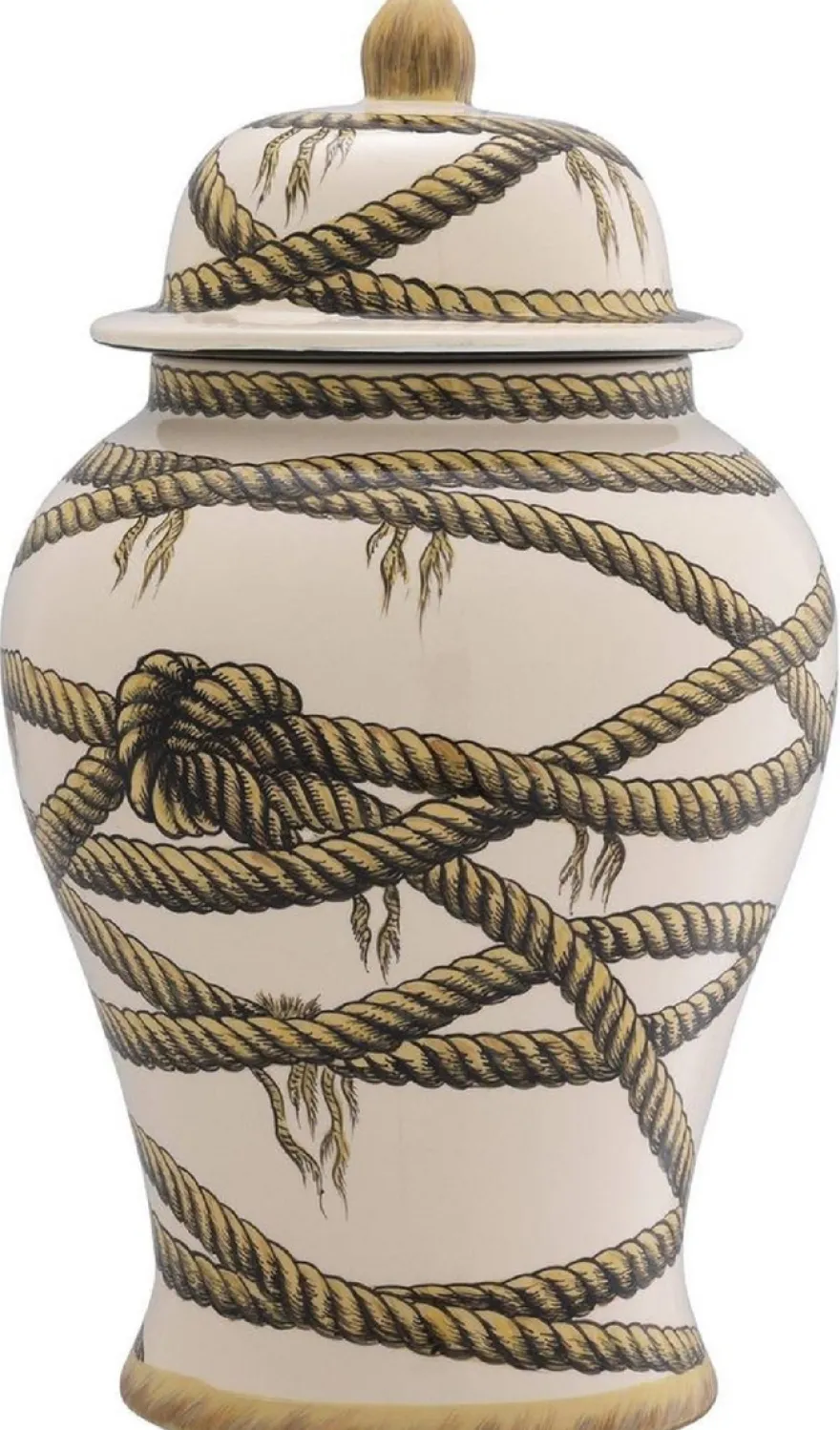 Casa Padrino Luxus Porzellan Vase Beige Ø 23 x H. 43 cm - Runde Blumenvase mit Deckel - Deko Accessoires