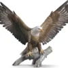 Casa Padrino Luxus Porzellan Weißkopfseeadler Skulptur Mehrfarbig 57 x H. 48 cm - Handbemalte Adler Deko Figur