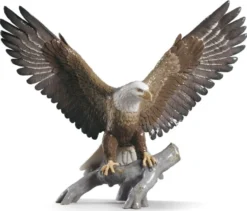 Casa Padrino Luxus Porzellan Weißkopfseeadler Skulptur Mehrfarbig 57 x H. 48 cm - Handbemalte Adler Deko Figur