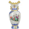 Casa Padrino Luxus Porzellan Bodenvase Orientalischer Stil Weiß / Blau / Gold 26 x 19,2 x H. 60,3 cm - Große Blumenvase - Barock Deko