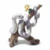 Casa Padrino Luxus Porzellan Deko Figur Schlange auf Ast Bunt / Braun 18 x 14 x H. 19 cm