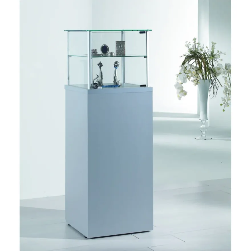 Casa Padrino Luxus Präsentationsvitrine 45 x 45 cm H. 135 cm - Ladeneinrichtung - Boutique Möbel - Made in Italy