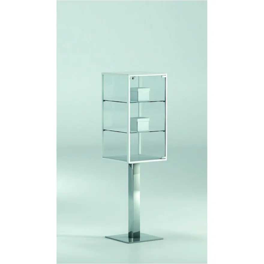 Casa Padrino Luxus Präsentationsvitrine 43 x 43 cm H. 157 cm - Ladeneinrichtung - Boutique Möbel - Made in Italy