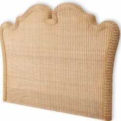 Casa Padrino Luxus Rattan Bett-Kopfteil Naturfarben 228 cm - Luxus Schlafzimmer Möbel