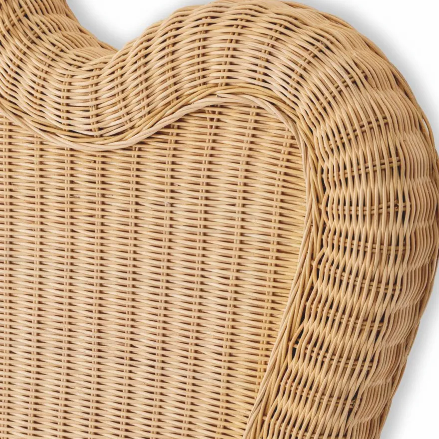 Casa Padrino Luxus Rattan Bett-Kopfteil Naturfarben 228 cm - Luxus Schlafzimmer Möbel