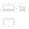 Casa Padrino Luxus Rattan 2er Sofa Honigfarben / Weiß / Blau 140 cm - Rattan Möbel